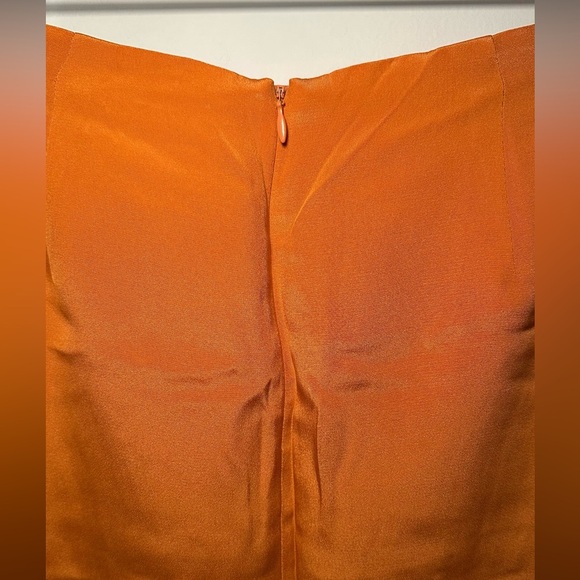 Hugo Buscati Silk Vibrant Orange Mini Skirt Size 10 - Picture 8 of 12